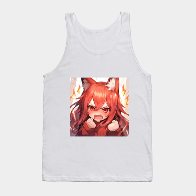 fox girl angry Tank Top by WabiSabi Wonders